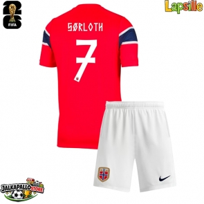 Norja Alexander Sorloth #7 Kotipaita Lapsille MM-kisat 2026 Lyhythihainen (+ shortsit)